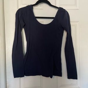 navy blue stretch long sleeve
